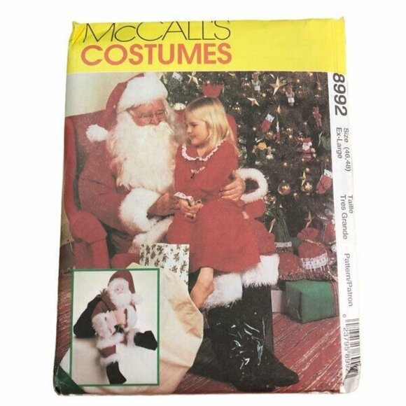 Vintage McCall's Sewing Pattern 8992 Santa Claus Costume Bag Doll Size XL Uncut - Picture 1 of 2